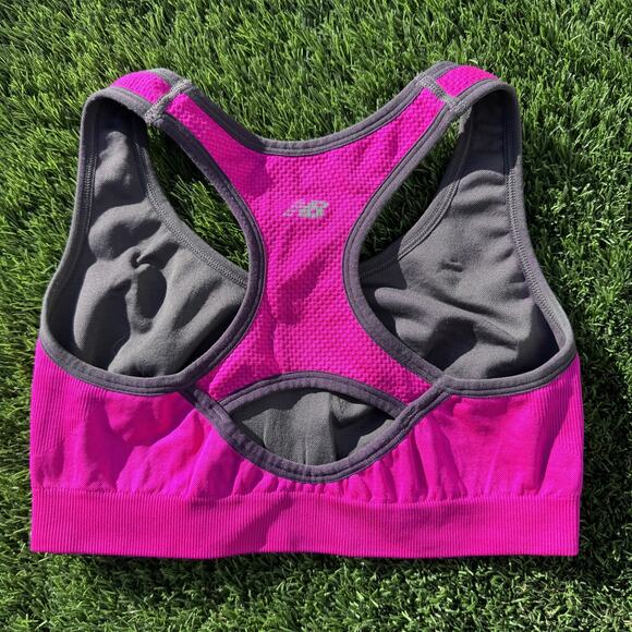 New Balance Sports Bra Womens Small Racerback Seamless Mesh Athletic Gym Workout - Picture 2 of 9